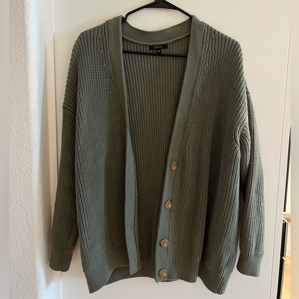 Quince 100% Organic Cotton Oversized Boyfriend Cardigan